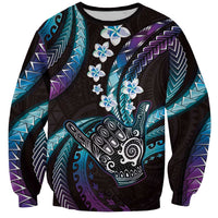 Hawaii Shaka Sign Sweatshirt Fantastic Frangipani Amethyst Gradient