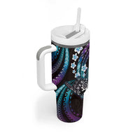 Hawaii Shaka Sign Tumbler With Handle Fantastic Frangipani Amethyst Gradient