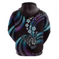 Hawaii Shaka Sign Zip Hoodie Fantastic Frangipani Amethyst Gradient