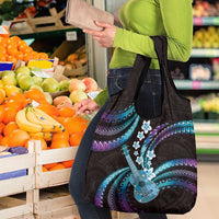 Hawaiian Ukulele Grocery Bag Amethyst Gradient Fantastic Plumeria