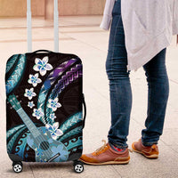 Hawaiian Ukulele Luggage Cover Amethyst Gradient Fantastic Plumeria