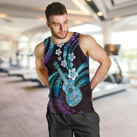 Hawaiian Ukulele Men Tank Top Amethyst Gradient Fantastic Plumeria