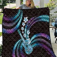 Hawaiian Ukulele Quilt Amethyst Gradient Fantastic Plumeria