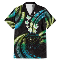 Hawaii Map Kanaka Maoli Family Matching Mermaid Dress and Hawaiian Shirt Fantastic Frangipani Chartreuse Cyan
