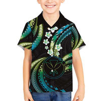 Hawaii Map Kanaka Maoli Hawaiian Shirt Fantastic Frangipani Chartreuse Cyan