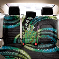 Hawaii King Kamehameha Back Car Seat Cover Fantastic Plumeria Chartreuse Cyan