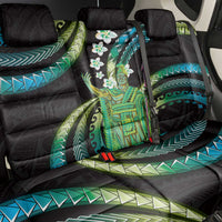 Hawaii King Kamehameha Back Car Seat Cover Fantastic Plumeria Chartreuse Cyan