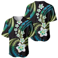 Hawaii Plumeria Baseball Jersey Chartreuse Cyan Polynesian Pattern LT01 - Polynesian Pride