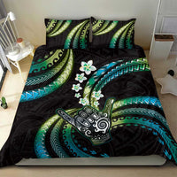 Hawaii Shaka Sign Bedding Set Fantastic Frangipani Chartreuse Cyan