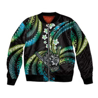 Hawaii Shaka Sign Bomber Jacket Fantastic Frangipani Chartreuse Cyan