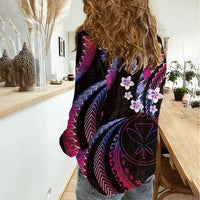 Hawaii Map Kanaka Maoli Women Casual Shirt Fantastic Frangipani Sweet Dream