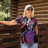 Hawaii King Kamehameha Women Polo Shirt Fantastic Plumeria Sweet Vibes