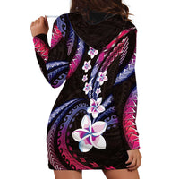Hawaii Plumeria Hoodie Dress Sweet Gradient Polynesian Pattern