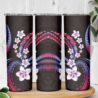 Hawaii Plumeria Skinny Tumbler Sweet Gradient Polynesian Pattern