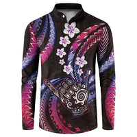 Hawaii Shaka Sign Button Sweatshirt Fantastic Frangipani Sweet Vibes