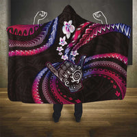 Hawaii Shaka Sign Hooded Blanket Fantastic Frangipani Sweet Vibes