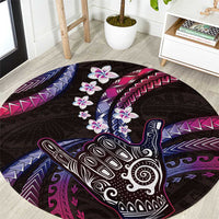 Hawaii Shaka Sign Round Carpet Fantastic Frangipani Sweet Vibes