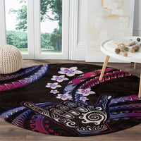 Hawaii Shaka Sign Round Carpet Fantastic Frangipani Sweet Vibes