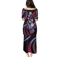 Hawaiian Ukulele Family Matching Puletasi and Hawaiian Shirt Sweet Dream Fantastic Plumeria