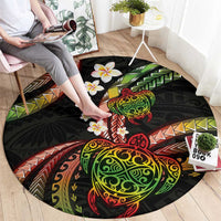 Hawaii Turtles Plumeria Round Carpet Reggae Polynesian Pattern LT01 - Polynesian Pride