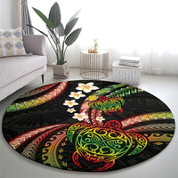 Hawaii Turtles Plumeria Round Carpet Reggae Polynesian Pattern LT01 - Polynesian Pride
