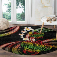 Hawaii Turtles Plumeria Round Carpet Reggae Polynesian Pattern LT01 - Polynesian Pride