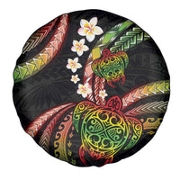 Hawaii Turtles Plumeria Spare Tire Cover Reggae Polynesian Pattern