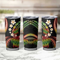 Hawaii Turtles Plumeria Tumbler Cup Reggae Polynesian Pattern