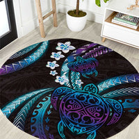 Hawaii Turtles Plumeria Round Carpet Amethyst Gradient Polynesian Pattern LT01 Purple - Polynesian Pride