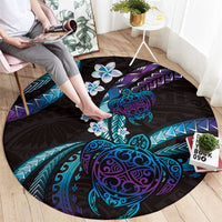 Hawaii Turtles Plumeria Round Carpet Amethyst Gradient Polynesian Pattern LT01 - Polynesian Pride
