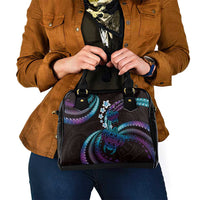 Hawaii Turtles Plumeria Shoulder Handbag Amethyst Gradient Polynesian Pattern LT01 - Polynesian Pride