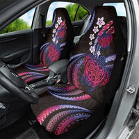 Hawaii Turtles Plumeria Car Seat Cover Sweet Gradient Polynesian Pattern