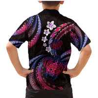 Hawaii Turtles Plumeria Family Matching Mermaid Dress and Hawaiian Shirt Sweet Gradient Polynesian Pattern