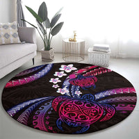 Hawaii Turtles Plumeria Round Carpet Sweet Gradient Polynesian Pattern LT01 - Polynesian Pride