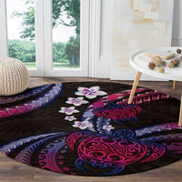 Hawaii Turtles Plumeria Round Carpet Sweet Gradient Polynesian Pattern LT01 - Polynesian Pride