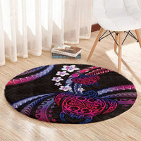 Hawaii Turtles Plumeria Round Carpet Sweet Gradient Polynesian Pattern LT01 - Polynesian Pride