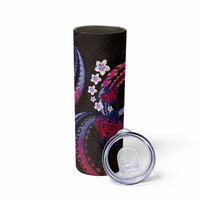 Hawaii Turtles Plumeria Skinny Tumbler Sweet Gradient Polynesian Pattern