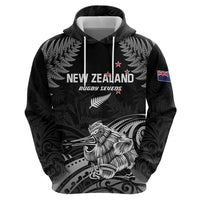 Custom New Zealand 2024 Rugby Zip Hoodie Silver Fern Aotearoa Kiwi