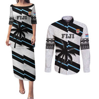 Custom Fiji 2024 Rugby Couples Matching Puletasi and Long Sleeve Button Shirt Fijian Tapa Pattern