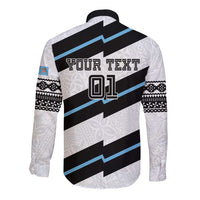 Custom Fiji 2024 Rugby Long Sleeve Button Shirt Fijian Tapa Pattern LT01 - Polynesian Pride