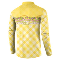 Hawaii Palaka Pikake Lokelani Plumeria Button Sweatshirt Melemele Coquette Bow