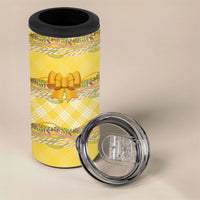 Hawaii Palaka Pikake Lokelani Plumeria 4 in 1 Can Cooler Tumbler Melemele Coquette Bow