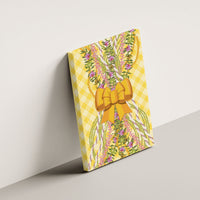 Hawaii Palaka Pikake Lokelani Plumeria Canvas Wall Art Melemele Coquette Bow