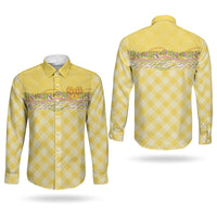 Hawaii Palaka Pikake Lokelani Plumeria Couples Matching Long Sleeve Bodycon Dress and Long Sleeve Button Shirt Melemele Coquette Bow LT01 - Polynesian Pride