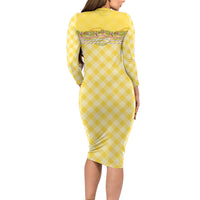 Hawaii Palaka Pikake Lokelani Plumeria Family Matching Long Sleeve Bodycon Dress and Hawaiian Shirt Melemele Coquette Bow