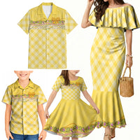 Hawaii Palaka Pikake Lokelani Plumeria Family Matching Mermaid Dress and Hawaiian Shirt Melemele Coquette Bow LT01 - Polynesian Pride