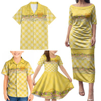 Hawaii Palaka Pikake Lokelani Plumeria Family Matching Puletasi and Hawaiian Shirt Melemele Coquette Bow LT01 - Polynesian Pride