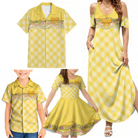 Hawaii Palaka Pikake Lokelani Plumeria Family Matching Summer Maxi Dress and Hawaiian Shirt Melemele Coquette Bow LT01 - Polynesian Pride
