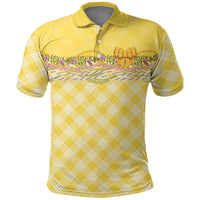 Hawaii Palaka Pikake Lokelani Plumeria Polo Shirt Melemele Coquette Bow LT01 Yellow - Polynesian Pride