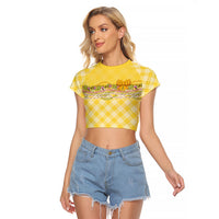Hawaii Palaka Pikake Lokelani Plumeria Raglan Cropped T Shirt Melemele Coquette Bow